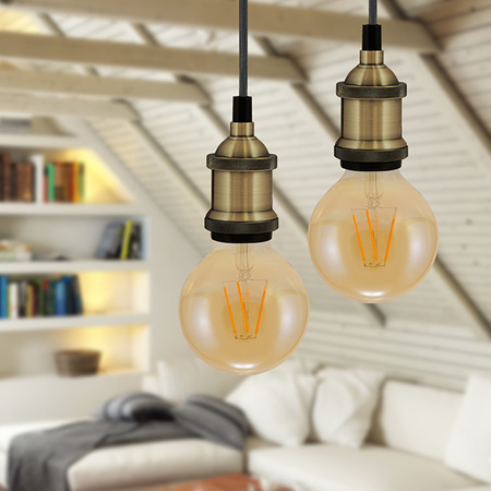 Lampa wisząca sufitowa loft industrial zawiesie z oprawką E27 patyna NOLA IL MIO GOLDLUX (Polux)