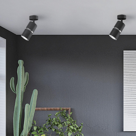 Oprawa Ścienno-Sufitowa Reflektor Punktowy GU10 CzarnaSrebrna BAMBOO Sanico Goldlux