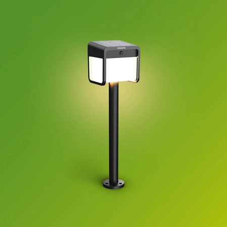 Lampa Ogrodowa Solarna Zewnętrzna SŁUPEK Wbijana 69cm LED 1.8W 250lm 3000K IP44 z Czujnikiem Ruchu i Zmierzchu Ezra Ultra Efficient Philips