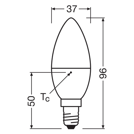 Żarówka LED B37 Świeczka E14 4.9W = 40W 470lm 2700K Ciepła 220° PCR LAMPS Osram