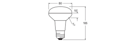Żarówka LED R80 Reflektor E27 4.9W = 60W 345lm 2700K Ciepła CRI90 36° Ściemnialna SUPERSTAR Osram
