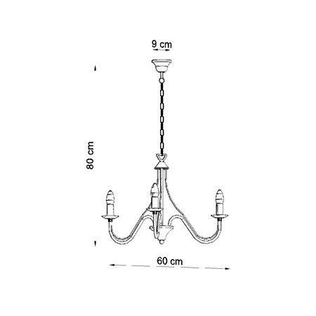 Lampa Sufitowa Wisząca Żyrandol 3x E14 Żyrandol Nieregularna Biała Nowoczesna Minerwa Sollux