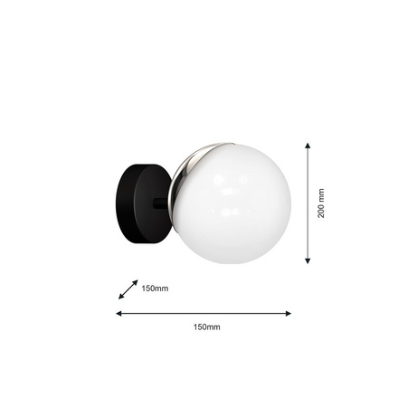 Lampa Ścienna Kinkiet SFERA Czarna Chrom 1xE14 Milagro