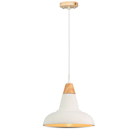 Lampa Wisząca Oprawa E27 Betonowy klosz z drewnianym wykończeniem D:300 VT-7301 V-TAC