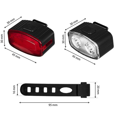Lampka Latarka Rowerowa Tylna Czerwona USB-C 6 Trybów IP66 MOCNA VAYOX