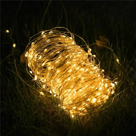 Girlanda Solarna Ogrodowa 200x LED Ozdobna 21m Ciepła 3000K + Pilot PASSI LUMILED