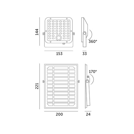 Naświetlacz LED Solarny Zewnętrzny Ogrodowy 10W 1500lm 4000K Neutralny 120° z Czujnikiem Ruchu i Zmierzchu IP65 Czarny MHCS Kobi