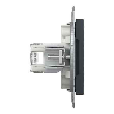 Gniazdo Komputerowe Podwójne 2x RJ45 kat. 6 UTP bez Ramki Asfora IP20 Antracyt