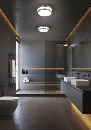 Plafon Lampa Sufitowa Oprawa Natynkowa LED 18W 940lm 4000K Neutralna Chrom Wodoodporna IP44 MALAKKA LED 9501 Nowodvorski