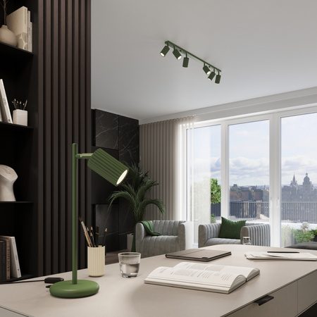 Lampa Wisząca Sufitowa Zwis Tuba Spot 2x GU10 Oliwkowa Karbon Deep Space SL.1612 Sollux