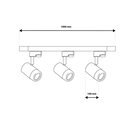 Zestaw Szyna Oświetleniowa Szynoprzewód 1m + 3x Reflektor Szynowy SAGI GU10 Biały LUMILED