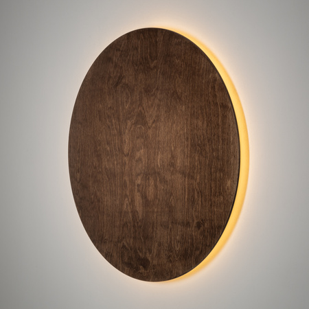 Kinkiet Ścienny Lampa Natynkowa LED 16W 290lm 3000K Ciepła Brązowa Skandynawska RING TIMBER LED XL 11292 Nowodvorski
