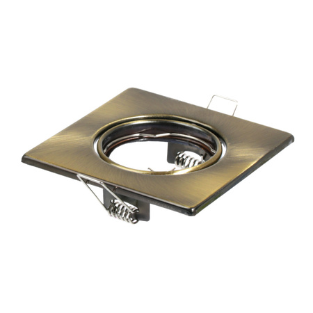 Zestaw 3x Oprawa halogenowa ruchoma OPIN GOLDLUX kwadrat metal patyna MR16 GU10