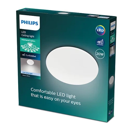 Lampa Sufitowa Plafon LED 20W 2300lm 4000K Biała Moire CL200 Philips