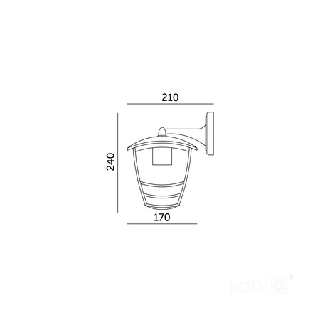 Lampa Ogrodowa Kinkiet Elewacyjny Zewnętrzny E27 IP54 Czarna Tevio Kobi