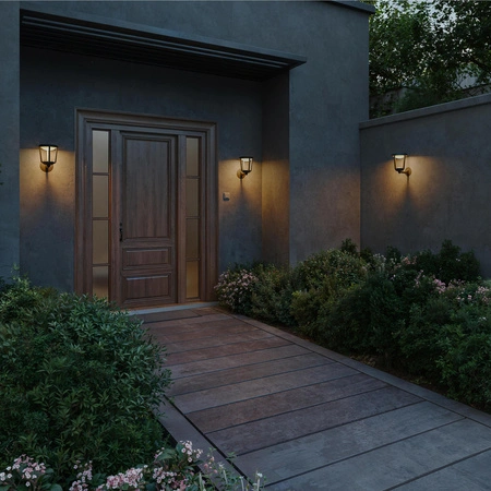 Kinkiet Ogrodowy Lampa Zewnętrzna Elewacyjna LED 4.3W 800lm 2700K Ciepła IP44 Antracyt z Czujnikiem Zmierzchu UltraEfficient Nuvy Philips