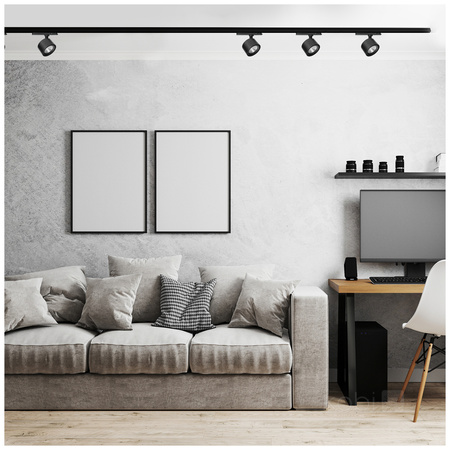 Reflektor Szynowy LED 10W 900lm 3000K Ciepła 60° Czarny CRI90 Moss Kobi