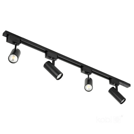 Lampa Szynowa Szynoprzewód 1-Fazowy + Reflektor Punktowy 4x GU10 1m Czarny Nextrack Go Kobi