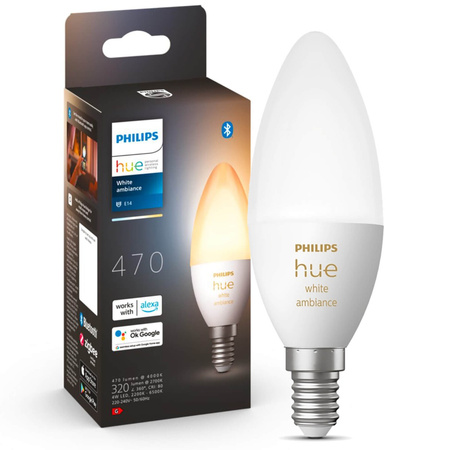 Żarówka LED Świeczka E14 B39 4W CCT PHILIPS HUE White & Ambiance Bluetooth Zigbee