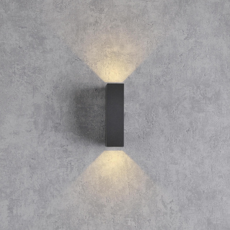Kinkiet Elewacyjny LED Grafitowy Góra/Dół 2x2,5W 4000K Neutralna ORLEAN GOLDLUX (Polux)