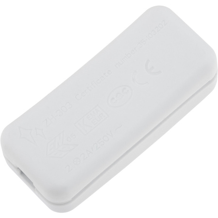 Włącznik przełącznik kołyskowy na przewód zatrzaskowy biały