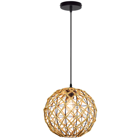 Lampa wisząca sufitowa kula UMEA IL MIO w stylu boho stal + sznur 1x E27 GOLDLUX (Polux)
