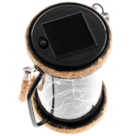 Lampa Solarna LED Zewnętrzna Ogrodowa Wisząca Stojąca Latarenka 3000K IP44 Czujnik Zmierzchu