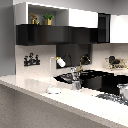 Lampka Biurkowa Stołowa LED JOKER Biała Złota 1xGU10 Milagro