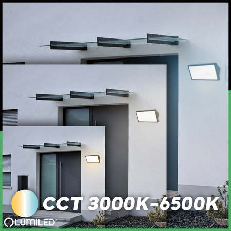 Lampa Ogrodowa Zewnętrzna Kinkiet Elewacyjny CCT 20W LED IP44 MAVIS LUMILED