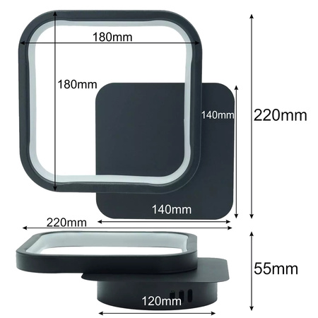 Kinkiet Lampa Ścienna LED CLOVER 14W 4000K Czarny