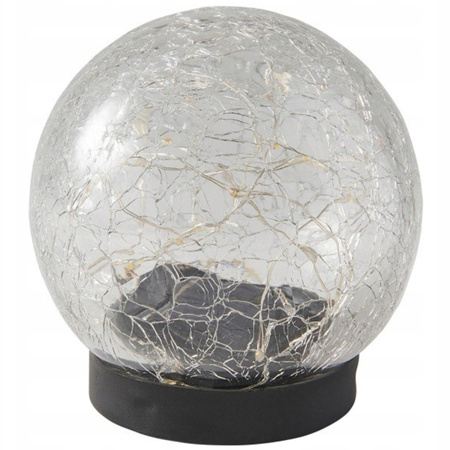 Lampa Solarna LED Kula Ogrodowa Naziemna Ozdobna 10cm 3000K IP44