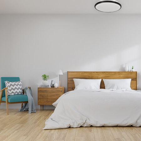 Plafon LED Lampa Sufitowa Natynkowa TERMA Czarny 24W LED IP44 Ø360 mm Milagro