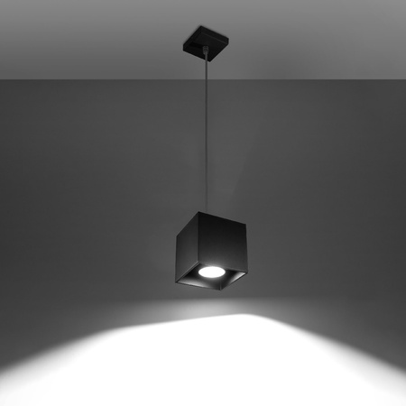 Lampa Sufitowa Oprawa Natynkowa GU10 Wisząca Zwis Kwadratowa Czarna Nowoczesna Quad Sollux