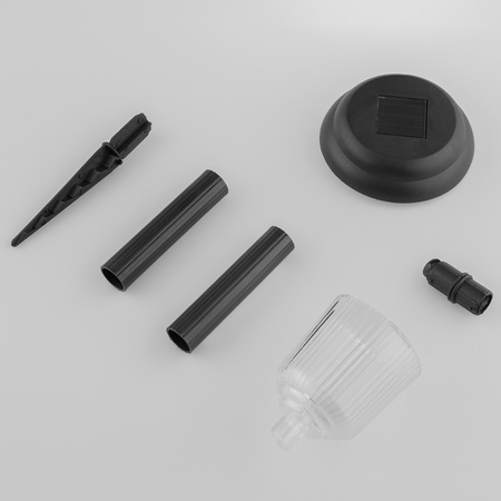 Lampa Solarna Ogrodowa LED Wbijana Zimna Czarna 41cm