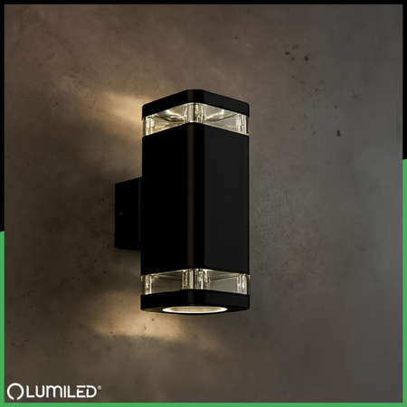Lampa Ogrodowa Zewnętrzna Kinkiet Elewacyjny 2x GU10 LED IP54 Góra Dół EPSILO LUMILED