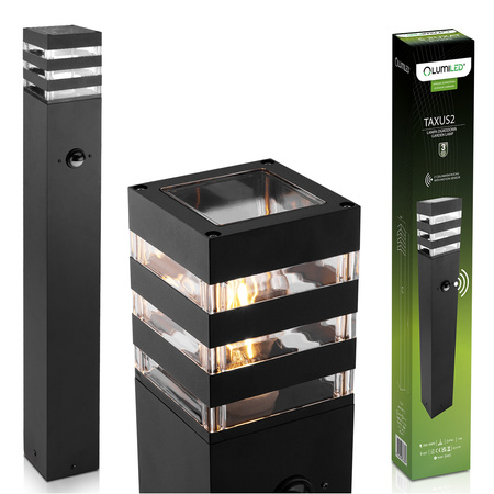 Lampa Ogrodowa Słupek Zewnętrzny Stojący E27 LED Czujnik Ruchu TAXUS 2 60cm LUMILED
