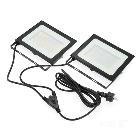 Naświetlacz LED Zewnętrzny Ogrodowy 200W 17000lm 4000K Neutralny 110° Ściemnialny IP54 IK06 Czarny Żółty Tigra Kobi