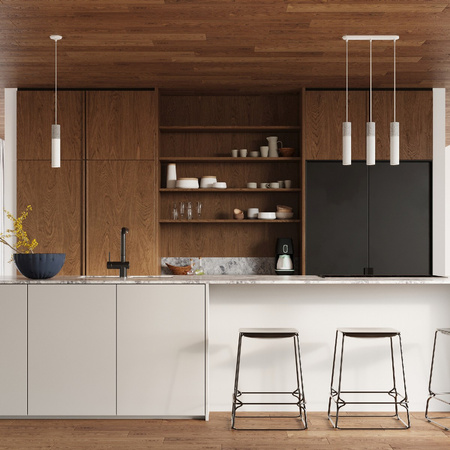 Lampa Sufitowa Wisząca Zwis 3x GU10 Tubularna Biała Szara Nowoczesna Borigio Sollux