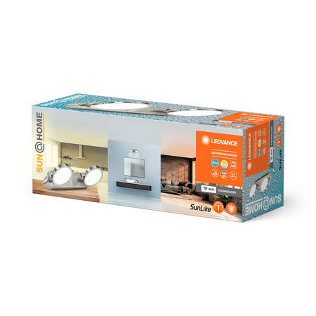 Kinkiet LED Lampa Sufitowa Ścienna Łazienkowa 14W 460lm CCT 30cm IP44 Ściemnialna Srebrny SMART+ WiFi Sun@Home Ledvance