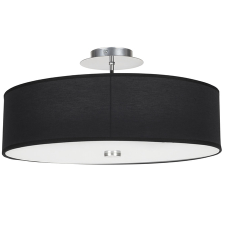 Lampa Sufitowa VIVIANE 6390 Nowodvorski Czarna 3xE27 Plafon Okrągła Materiał+Szkło+Stal 50 cm Nowoczesna