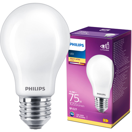 Żarówka LED E27 A60 8.5W = 75W 1055lm 2700K Ciepła FILAMENT LED Classic Philips