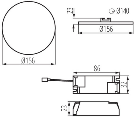 Oprawa Sufitowa Podtynkowa Biała AREL LED 14W 1210lm 3000K Ciepła Kanlux