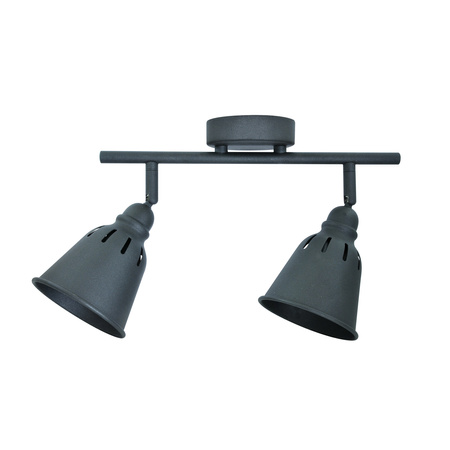 KINKIET FIONA spot oprawa ścienna 2x E14 sufitowa CZARNA GOLDLUX (Polux)