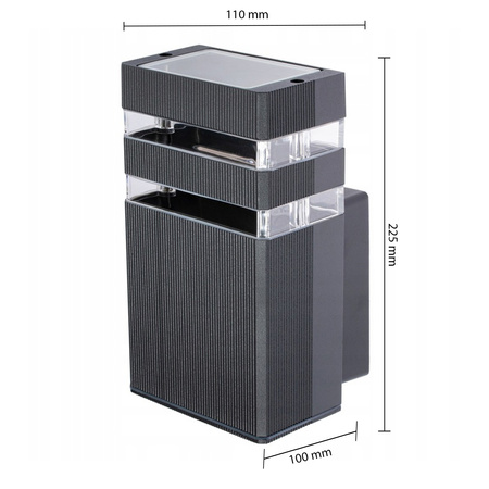 Kinkiet ogrodowy elewacyjny INEZ Ciemny Szary GU10 ALUMINIUM IP54