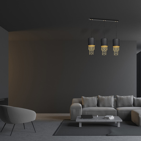 Lampa wisząca ALMERIA 3xE27 Elegancka Sznury Korali MLP64400 Milagro Metal + Tworzywo sztuczne+ Tkanina