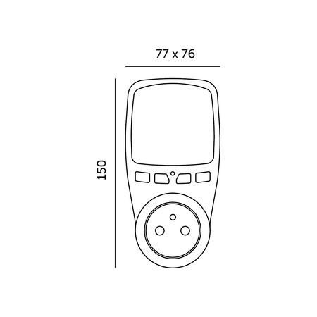 Miernik Mocy PMM1 z Pomiarem Zużycia Energii Emisji CO2 Kosztów Energii Biały KOBI