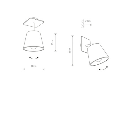 Kinkiet Ścienny Lampa Natynkowa E27 Szara Nowoczesna AWINION 9718 Nowodvorski