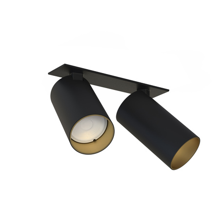 Lampa Sufitowa Oprawa Podtynkowa Reflektor Punktowa 2x GU10 Czarna Nowoczesna MONO SURFACE 7690 Nowodvorski