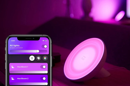 Lampka Biurkowa LED Nocna 7.3W 500lm IP20 White and Color Ambiance RGB + TW Biała Inteligentna SMART Zigbee Bluetooth Bloom Philips HUE