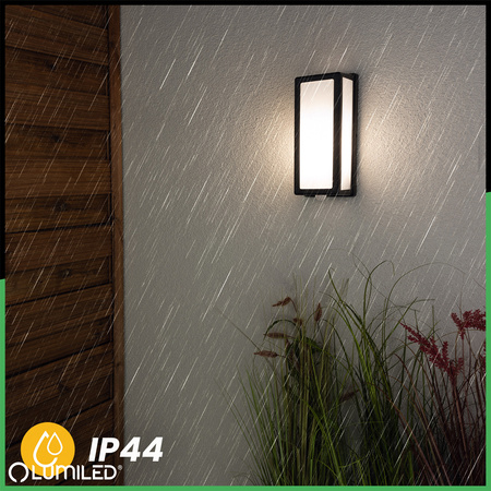 Lampa Ogrodowa Kinkiet Elewacyjny E27 Prostokątny Czujnik Ruchu DOMLO LUMILED